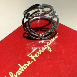 Salvatore Ferragamo Silver Scarf Ring